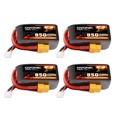 4× OVONIC 11.1V 130C 850mAh 4S LiPo Battery with XT60 Plug for 4S FPV Cinewhoop iFlight Nazgul5 V2 BetaFPV 180X