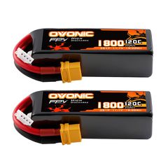 2-Pack Ovonic 3S 1800mAh 120C 11.1V LiPo Battery w/XT60 Plug