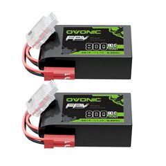 2× OVONIC 11.1V 80C 800mAh 3S LiPo Battery with JST Plug for Micro FPV Tinywhoop, Cinewhoop Drones & Helicopters