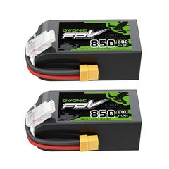 2× OVONIC 11.1V 80C 850mAh 3S LiPo Battery with XT60 Plug for 3 to 5-inch FPV Drones