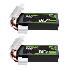 2 x OVONIC 7.6V 80C 300mAh 2S1P Lipo Battery with JST Plug for Small to Micro-Scale FPV Drones Freestyle Racing Drones