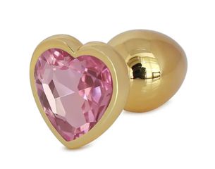 Hearty Buttplug, Small, Gold/Light Pink, Passion Labs