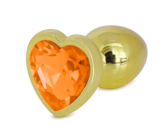 Hearty Buttplug, Small, Gold/Orange, Passion Labs