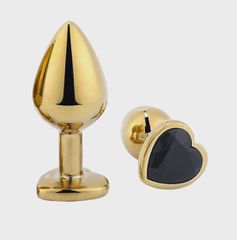 Hearty Buttplug, Small, Gold/Black, Passion Labs-thumb-1