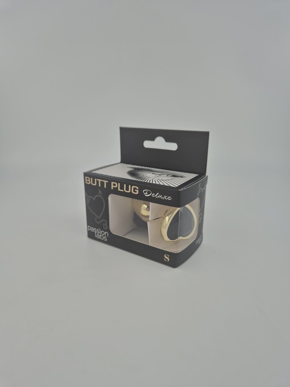 Hearty Buttplug, Small, Gold/Black, Passion Labs