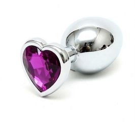 Hearty Buttplug, Medium, Silver/Purple, Passion Labs