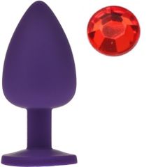 Silicone Buttplug, Large, Purple/Red, Guilty Toys