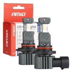 ΛΥΡΗΣ AMIO ΛΑΜΠΕΣ LED HΒ3 9005 / HIR1 / H10 12V 60W 6.000K 5.600lm +400% LED CAN-BUS HYBRID SERIES AMIO - 2 ΤΕΜ, 04117/AM