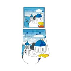 Γάντι & πιάστρα φούρνου Souvenir - Σετ 6pcs - Greece - 241873