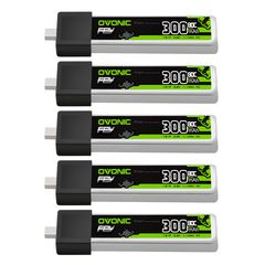 5 x OVONIC 3.8V 80C 300mAh 1S LiHV LiPo Battery with BT2.0 Plug for 1S TinyWhoop & BetaFPV Whoop Drones