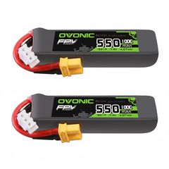 Ovonic 2S 550mAh 100C LiPo Battery with XT30 Plug for Micro FPV Drones & Toothpick Quads