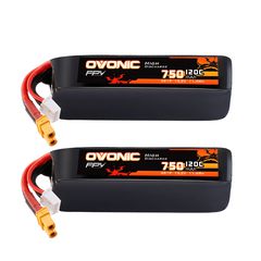 2-Pack Ovonic 4S 750mAh 120C 15.2V LiHV Battery w/ XT30 Plug for FPV Drones