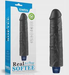 REAL SOFTEE Vibrator, 10 Vibration Modes, TPE, Black, 23.7 cm
