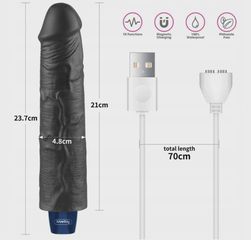 REAL SOFTEE Vibrator, 10 Vibration Modes, TPE, Black, 23.7 cm-thumb-8