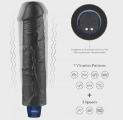 REAL SOFTEE Vibrator, 10 Vibration Modes, TPE, Black, 23.7 cm-thumb-4