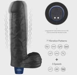 REAL SOFTEE Vibrator, 10 Vibration Modes, TPE, Black, 22.6 cm-thumb-8