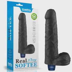 REAL SOFTEE Vibrator, 10 Vibration Modes, TPE, Black, 22.6 cm