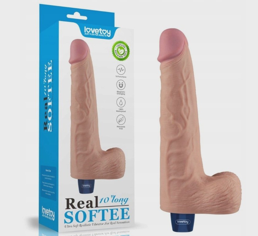 REAL SOFTEE Vibrator, 10 Vibration Modes, TPE, Natural, 25.3 cm