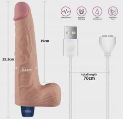 REAL SOFTEE Vibrator, 10 Vibration Modes, TPE, Natural, 25.3 cm-thumb-8