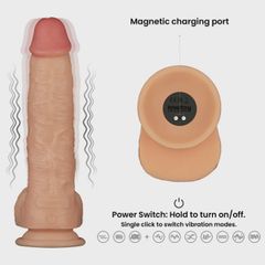 Power Basics Vibrator, 10 Vibration Modes, PVC, Flesh, 23.6 cm-thumb-3