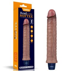 Realistic Vibrator Real Softee, 10 Vibration Modes, Platinum Sil
