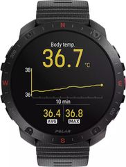 Polar Grit X2 Pro Stainless Steel 49mm Αδιάβροχο Smartwatch με Παλμογράφο (S/L Black Silicone Strap)