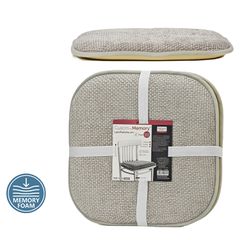 Μαξιλάρι Καρέκλας Memory Foam Ανοιχτό Γκρι 40x40cm Σετ 2Τμχ