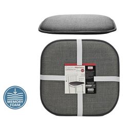 Μαξιλάρι Καρέκλας Memory Foam Σκούρο Γκρι 40x40cm Σετ 2Τμχ