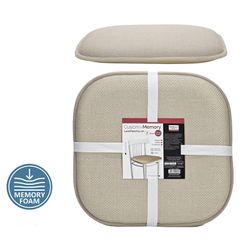 Μαξιλάρι Καρέκλας Memory Foam Μπεζ 40x40cm Σετ 2Τμχ