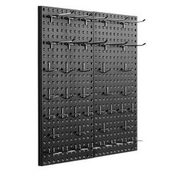 Πάνελ VEVOR Metal Pegboard, 24" x 12" Pegboard, 2 πάνελ, βαρέως τύπου Peg Board Organizer τοίχου με αξεσουάρ, για σαλόνι γκαράζ Αποθήκευση εργαλείων Οργάνωση γραφείου Craft Room Κουζίνα Σπίτι, Μαύρο