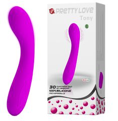 Pretty Love Tony Vibrator, 30 Vibration Modes, Silicone, Purple,