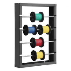 Σχάρα καρουλιού VEVOR, 4 ρυθμιζόμενες ράβδοι, Στήριγμα καρουλιού από σύρμα από χάλυβα ψυχρής έλασης Τοποθετημένο στον τοίχο για πολλαπλές καρούλια, Αποθήκευση καλωδίωσης, Διανομέας καλωδίου χωρητικότη