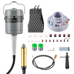 VEVOR Flex Shaft Grinder, 780W 25000RPM Electric Flex Shaft Rotary Tool, Foot-pedal Control Hanging Carver Grinder with 112PCS Accessory Kit for Trinding Buffing Polishing Cotting