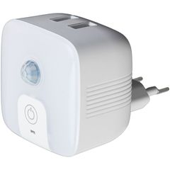 Entac Φωτάκι Νυκτός 3000K με 2 USB Θύρες και Φωτοκύτταρο