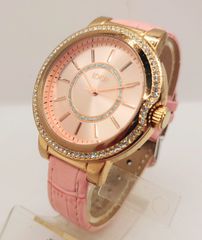 Ρολόι Loisir ροζ χρυσή κάσα και ζιργκόν πέτρες Quartz Α9066 ΤΙΜΗ 150 ΕΥΡΩ