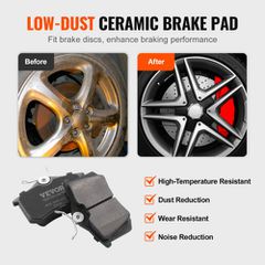 VEVOR Rear Brake Kit Συμβατό με Audi A3 (8P), VW Golf 5 6, Seat LEON, SKODA OCTAVIA, ALTEA, Κιτ αντικατάστασης κεραμικών τακακιών φρένων ρότορες φρένων, Πίσω ρότορες 253 mm-thumb-2