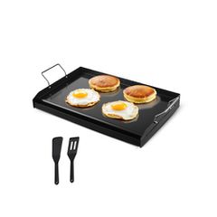 Σχάρα από ανθρακούχο χάλυβα VEVOR, 24x16 ιντσών Universal Flat Top Ορθογώνιο Πιάτο, Ψησταριά υγραερίου για ψησταριά BBQ, Teppanyaki, Φορητά Οικογενειακά Μαγειρικά Σκεύη με Χερούλι, για Camping Tailgat