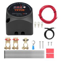 VEVOR Dual Battery Isolator Kit, 12V 140Amp, χειροκίνητες και αυτόματες λειτουργίες VSR Voltage Sensitive Relay με οθόνη LCD, Smart Battery Isolator for ATV UTV RV Camper Off-Road Vehicle Caravan Truc