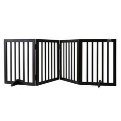 VEVOR Free Standing Dog Gate, 24" Υ x 80,3" W Ανεξάρτητη πύλη για κατοικίδια, 4 πάνελ Πτυσσόμενη πύλη σκύλου για φαρδιά και στενά περάσματα, επεκτάσιμο φράγμα σκύλου με αθόρυβη στήριξη ποδιών για εσωτ