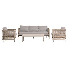 ΣΕΤ ΣΑΛΟΝΙ 4ΤΜΧ SONDRA HM6251.02 ΑΛΟΥΜΙΝΙΟ & ΣΧΟΙΝΙ ΚΑΠΟΥΤΣΙΝΟ--ΜΑΞΙΛΑΡΙΑ ΣΕ ΜΠΕΖ