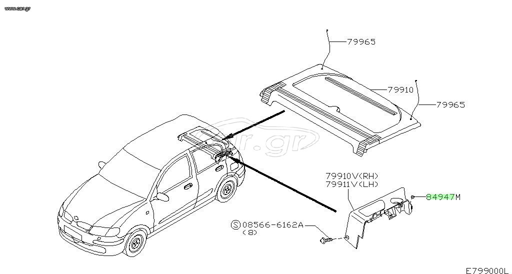 ΤΑΠΑ ΚΛΙΠ  ΕΠΕΝΔΥΣΗΣ ΠΟΡΤΠΑΓΚΑΖ  NISSAN  ALMERA N16    84947BM600
