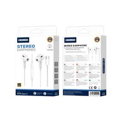 JELLICO Wired Earphones EP3A USB-C με Μικρόφωνο 1.2M - White