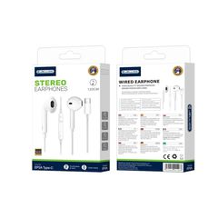 JELLICO Wired Earphones EP2A USB-C με Μικρόφωνο 1.2M - White