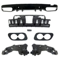 Πίσω Διαχύτης Diffuser C43 AMG Look για Mercedes C-Class (W205) Sedan Estate (2013-2021) AMG-Line Προφυλακτήρας Μαύρο Γυαλιστερό