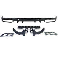 Πίσω Διαχύτης Diffuser C43 AMG Look για Mercedes C-Class (C205) Coupe Cabrio (2015-2021) AMG-Line Προφυλακτήρας Μαύρο Γυαλιστερό