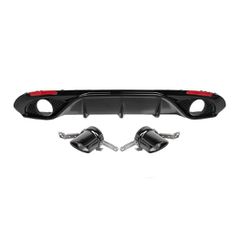 Πίσω Διαχύτης Diffuser Veloce για Alfa Romeo Giulia (952) (2016-2022) Μαύρο Μπούκες