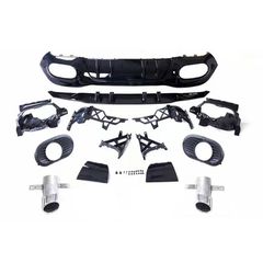 Πίσω Διαχύτης Diffuser A35 AMG Look Mercedes A-Class (W177) Hatchback (2018-On) Χρώμιο Μπούκες
