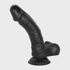 Louis Realistic Dildo with Suction Cup, Black, 20.4 cm