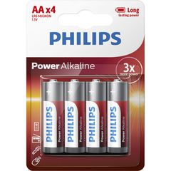Αλκαλικές Μπαταρίες ΑΑ LR6 1,5V Philips Power 4 Τεμάχια