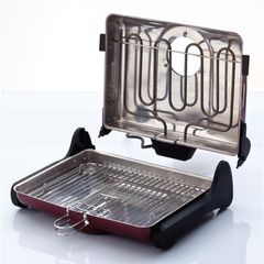 Ψηστιέρα Παραδοσιακή PRIMO AB661 1200W 2πλή Σχάρα 34x25εκ. Κόκκινη